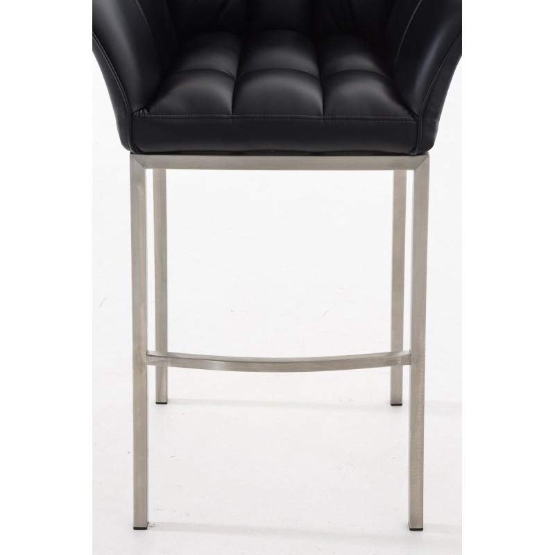 Scaun de bar Damaso E cu bază cu 4 picioare, negru