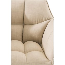 Scaun de bar Damaso B din material textil cu bază cu 4 picioare, crem