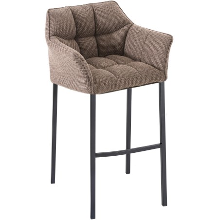 Scaun de bar din material textil Damaso B cu bază cu 4 picioare, Terrabraun