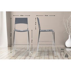 Scaun de bar gri Genoa