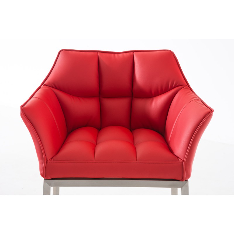 Scaun de bar Damaso E cu bază cu 4 picioare, roșu