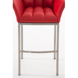 Scaun de bar Damaso E cu bază cu 4 picioare, roșu