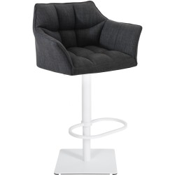 Scaun de bar Damaso W din material textil gri închis