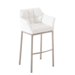 Scaun de bar Damaso E cu bază cu 4 picioare, alb