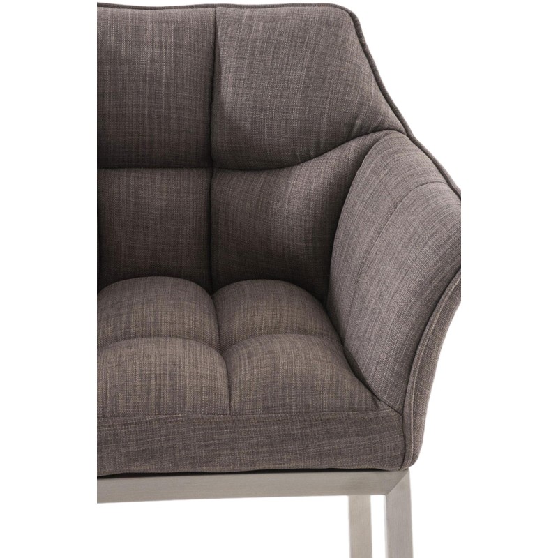 Scaun de bar Damaso E din material textil cu bază cu 4 picioare, gri