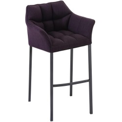 Scaun de bar Damaso B din material textil cu bază cu 4 picioare, violet