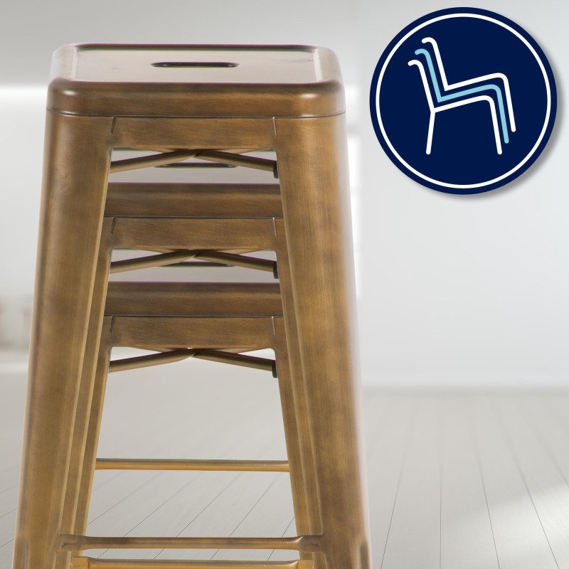 Scaun de bar Joshua auriu