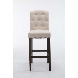 Scaun de bar Louise din material textil, crem antic