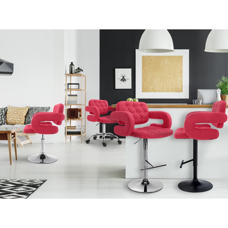 Scaun de bar Dublin, material textil roșu C