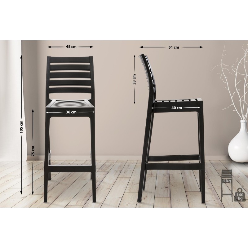 Scaun de bar Ares negru