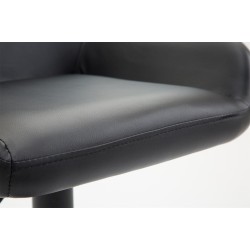 Scaun de bar Braga, piele ecologică neagră B