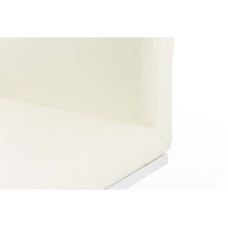 Scaun de bar Panama W din piele ecologică crem