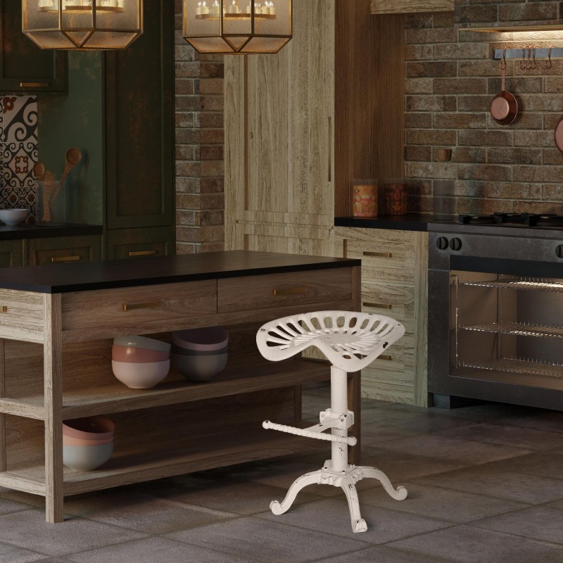 Scaun de bar Butch alb antic