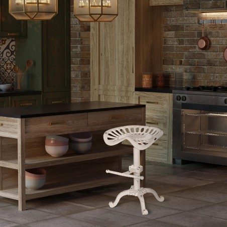 Scaun de bar Butch alb antic