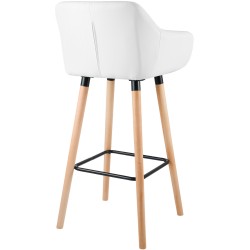 Scaun de bar Grant din piele ecologică albă