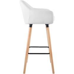 Scaun de bar Grant din piele ecologică albă