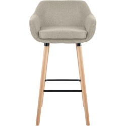 Scaun de bar Grant din material textil crem