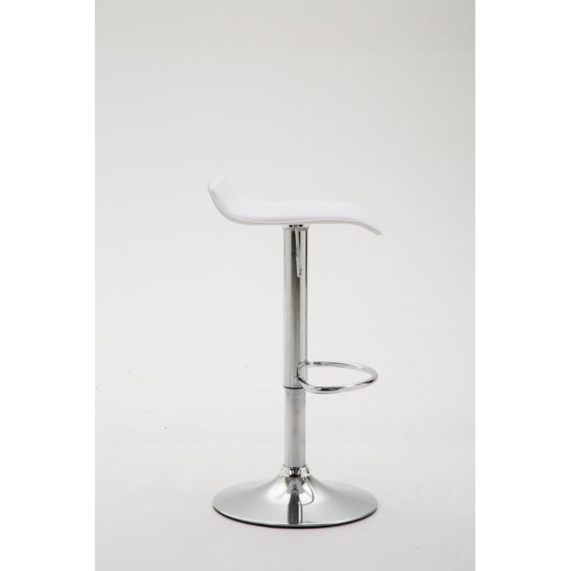 Scaun de bar Dyn V2 din piele ecologică albă cromată