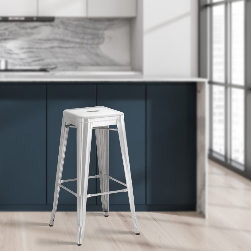 Scaun de bar Joshua argintiu