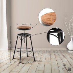 Scaun de bar negru Beam