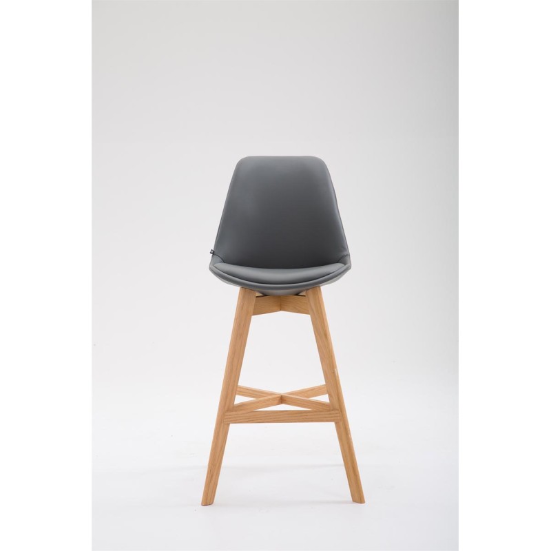 Scaun de bar Cannes din imitație de piele Natura gri