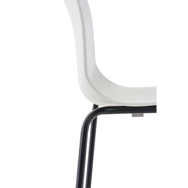 Scaun de bar Hoover cu 4 picioare, alb-negru