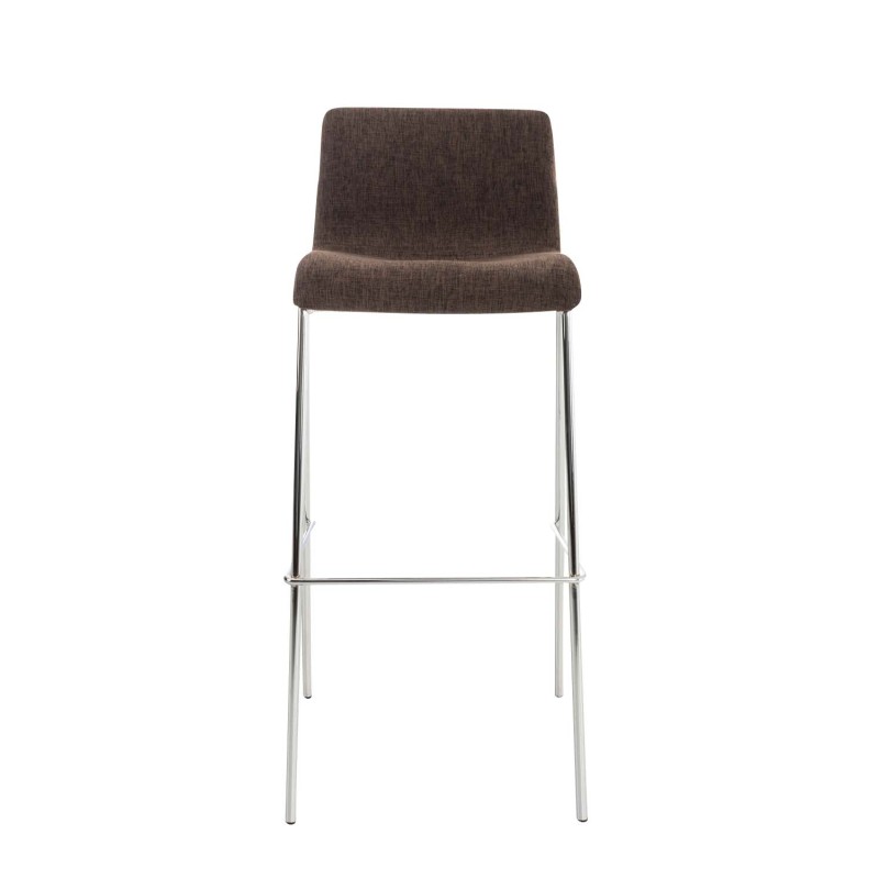 Scaun de bar Hoover din material textil, cu 4 picioare, cadru cromat maro