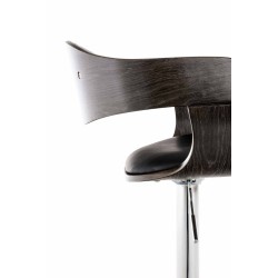 Set de 2 scaune de bar Kingston C din piele ecologică neagră/gri