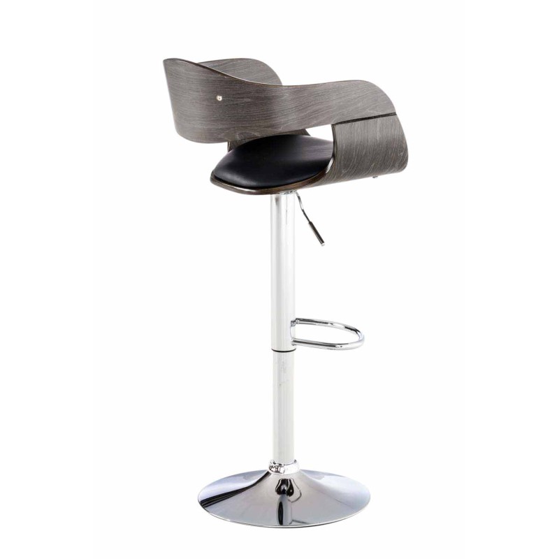 Set de 2 scaune de bar Kingston C din piele ecologică neagră/gri