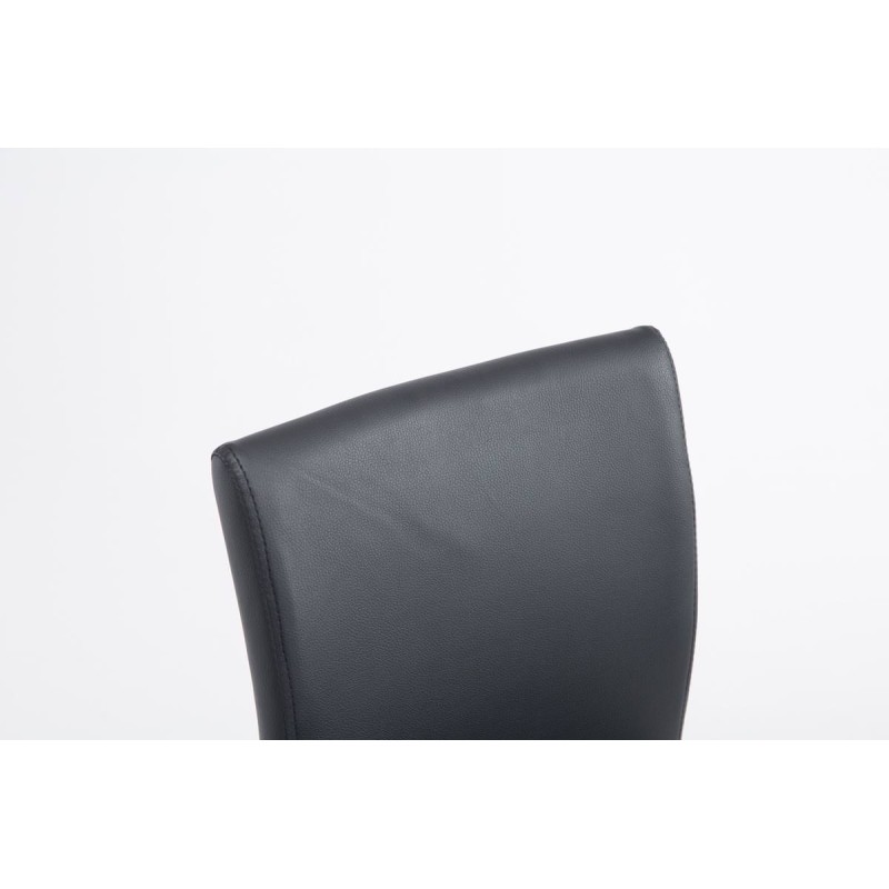 Set de 2 scaune de bar Cologne din piele ecologică cromată neagră