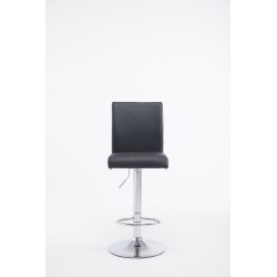 Set de 2 scaune de bar Cologne din piele ecologică cromată neagră