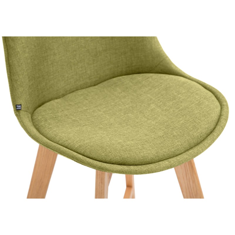 Set de 2 scaune de bar Cannes din material textil verde natura