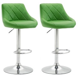 Set de 2 scaune de bar Lazio din piele ecologică, culoare C, verde