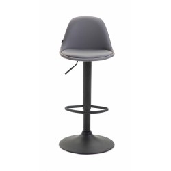 Scaun de bar Kiel, complet tapițat în piele ecologică gri-negru
