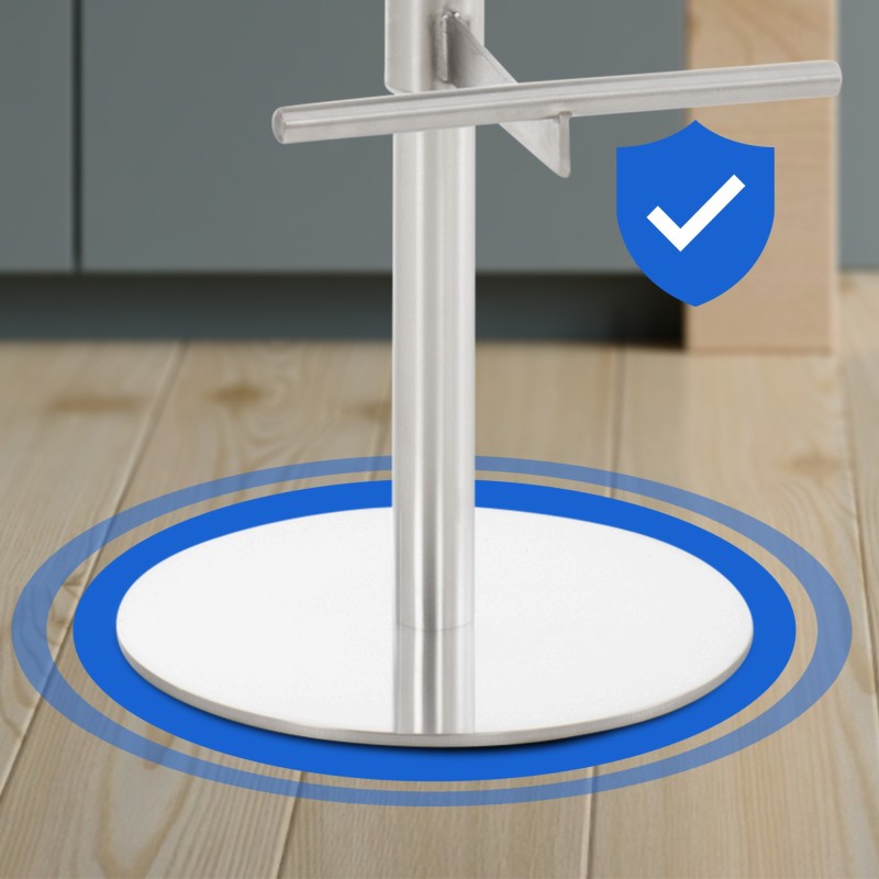 Scaun de bar Cadiz din material textil din oțel inoxidabil gri închis