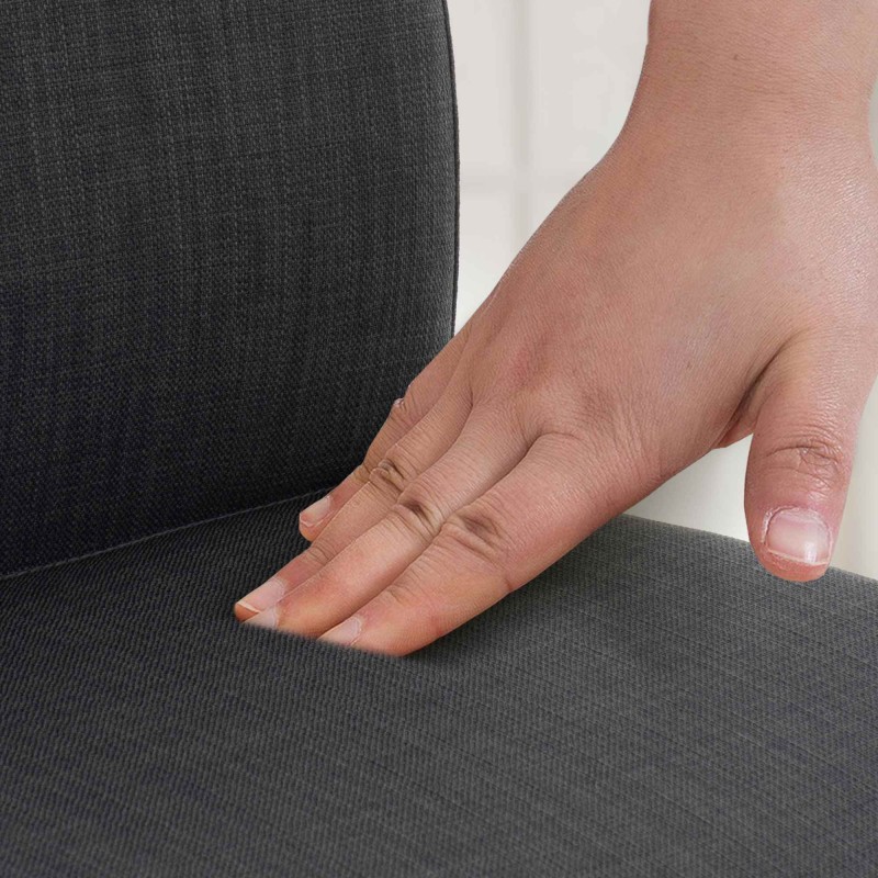 Scaun de bar Cadiz din material textil din oțel inoxidabil gri închis