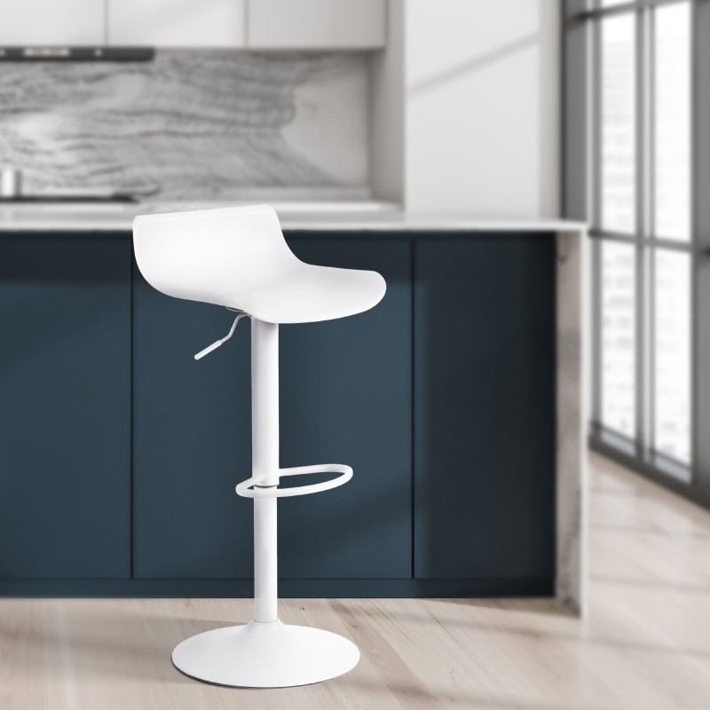 Set de 2 scaune de bar Aveiro albe