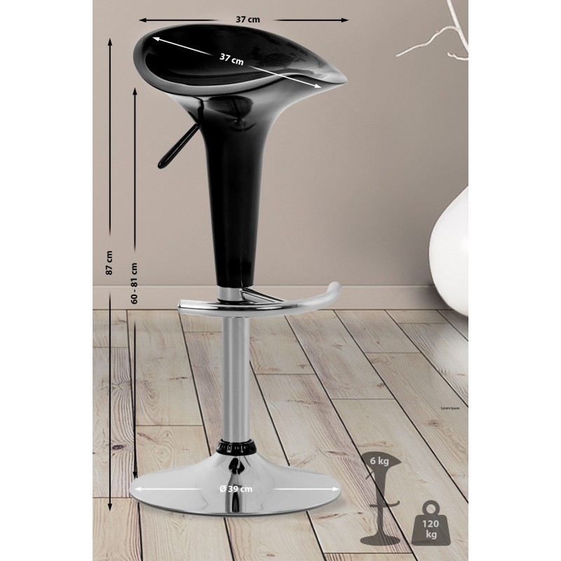 Scaun de bar negru Saddle