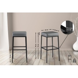 Scaun de bar gri Montreal B80
