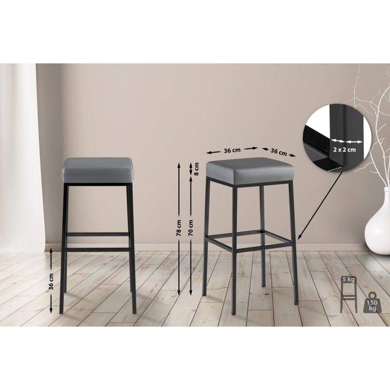 Scaun de bar gri Montreal B80