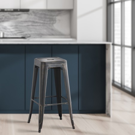 Scaun de bar Joshua Antique Black-Gold