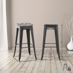 Scaun de bar Joshua Antique Black-Gold