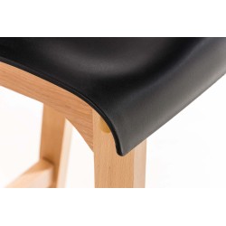 Scaun de bar Hoover Natura cu 4 picioare negre