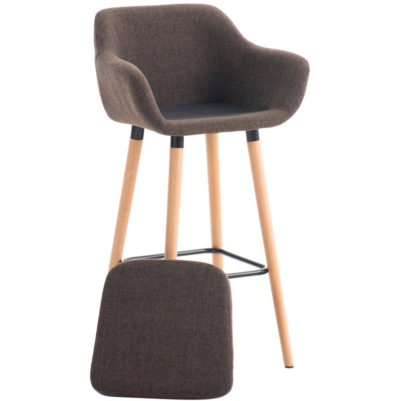 Scaun de bar din material textil Grant Brown