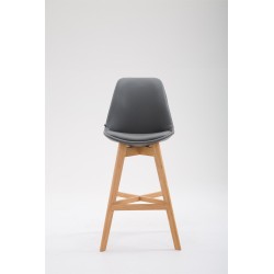 Scaun de bar Cannes din imitație de piele Natura gri