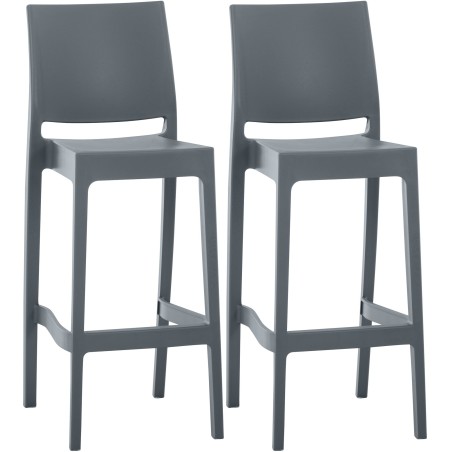 Set de 2 scaune de bar Maya gri închis