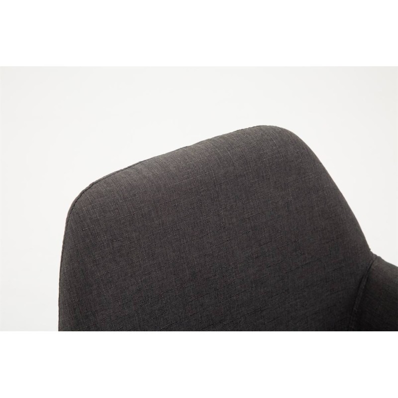 Set de 2 scaune de bar Braga din material textil negru și gri închis