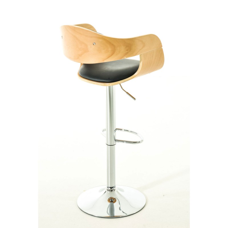 Set de 2 scaune de bar Kingston C din piele ecologică naturală/neagră