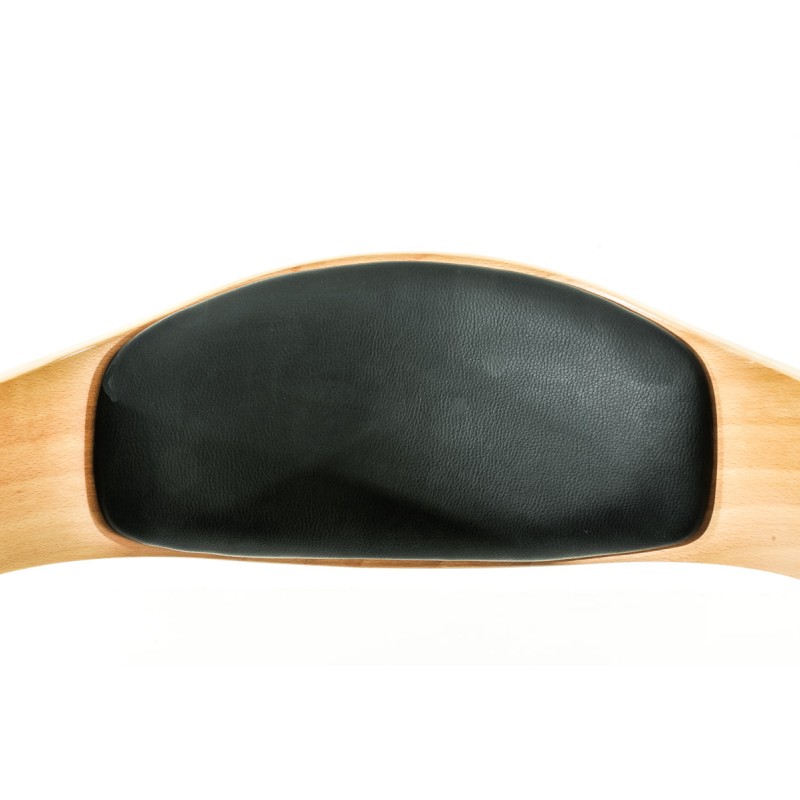 Set de 2 scaune de bar Kingston C din piele ecologică naturală/neagră