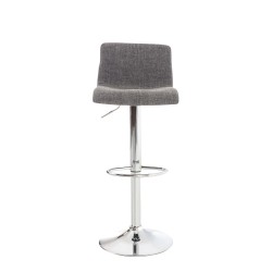 Set de 2 scaune de bar Hoover din material textil cromat gri deschis